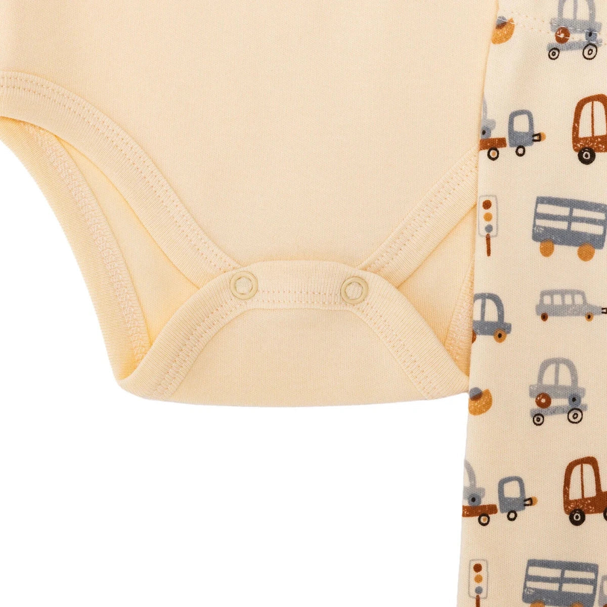 HelloBaby Boys Body-Footed Bottom-Hat Vehicles - Ecru ebebek