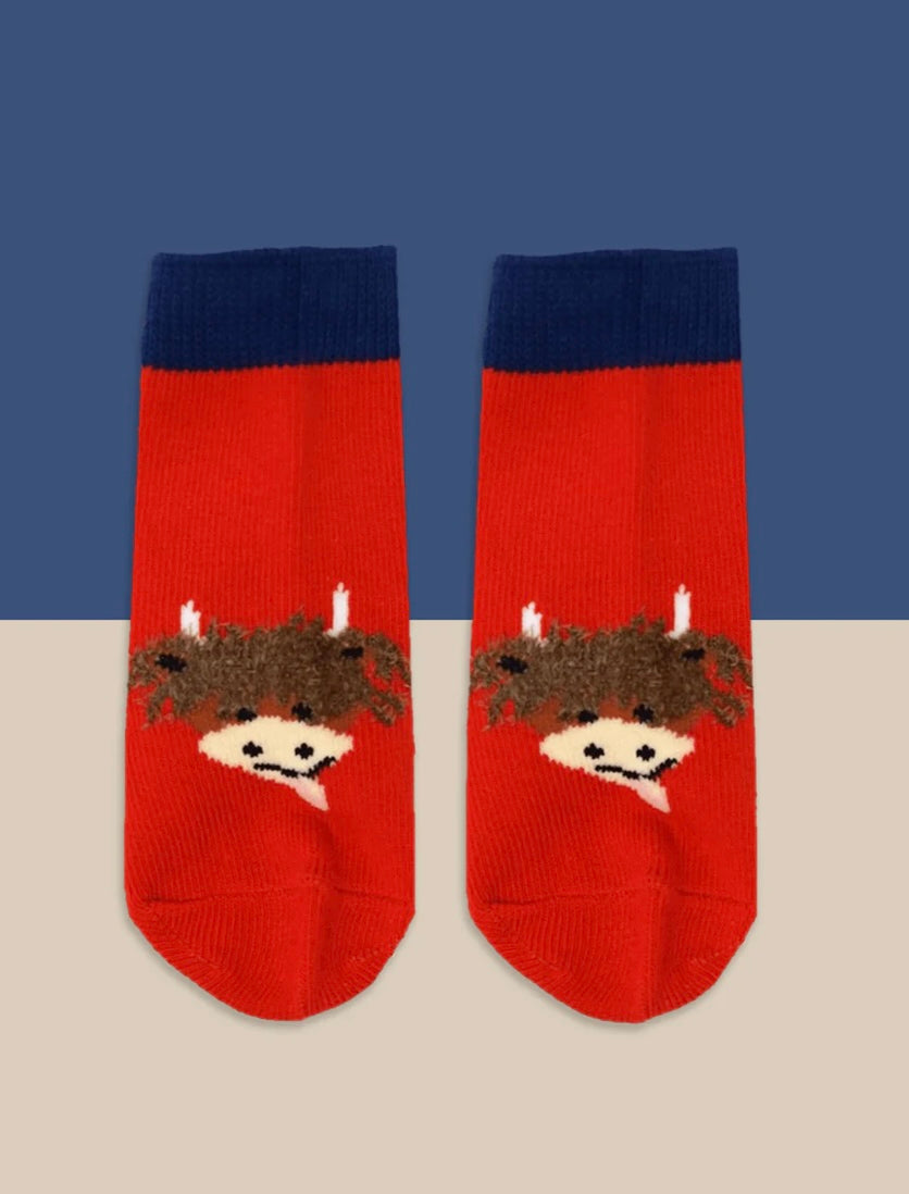 Hamish Highland Cow Socks Pebble Children’s Wear