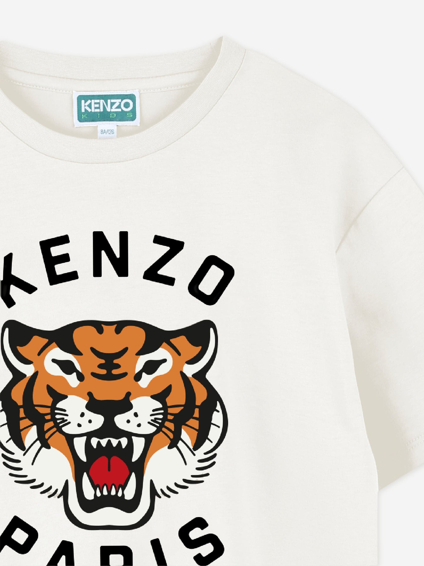 KENZO Kids Lucky Tiger T-Shirt in Ivory Childsplay Clothing