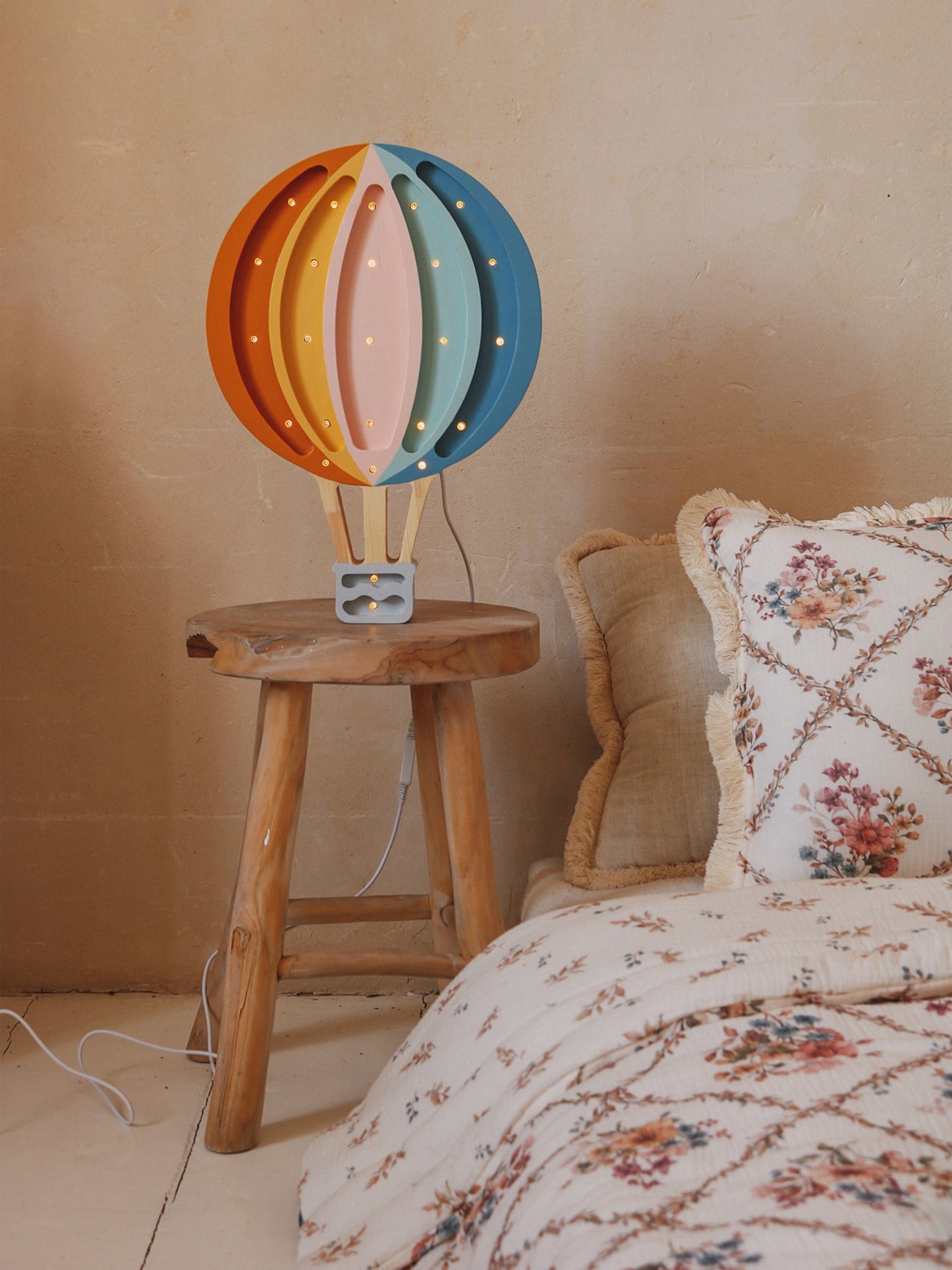 Little Lights Hot Air Balloon Lamp in Multicolour (39x27.5x5.5 cm) Childsplay Clothing