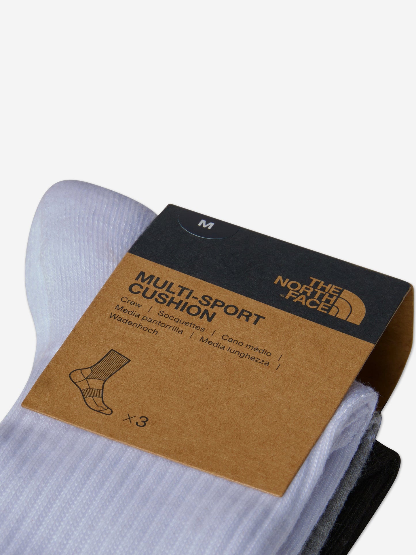 The North Face Kids Multi Sport Cush Crew Socks Set (3 Pack) in Black Childsplay Clothing