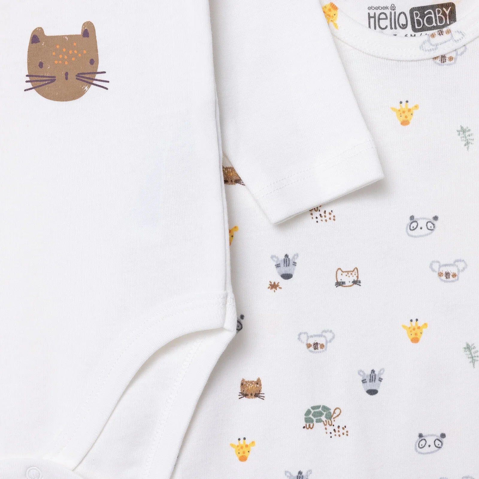 HelloBaby Long Sleeve Body 2 Pack - Ecru ebebek