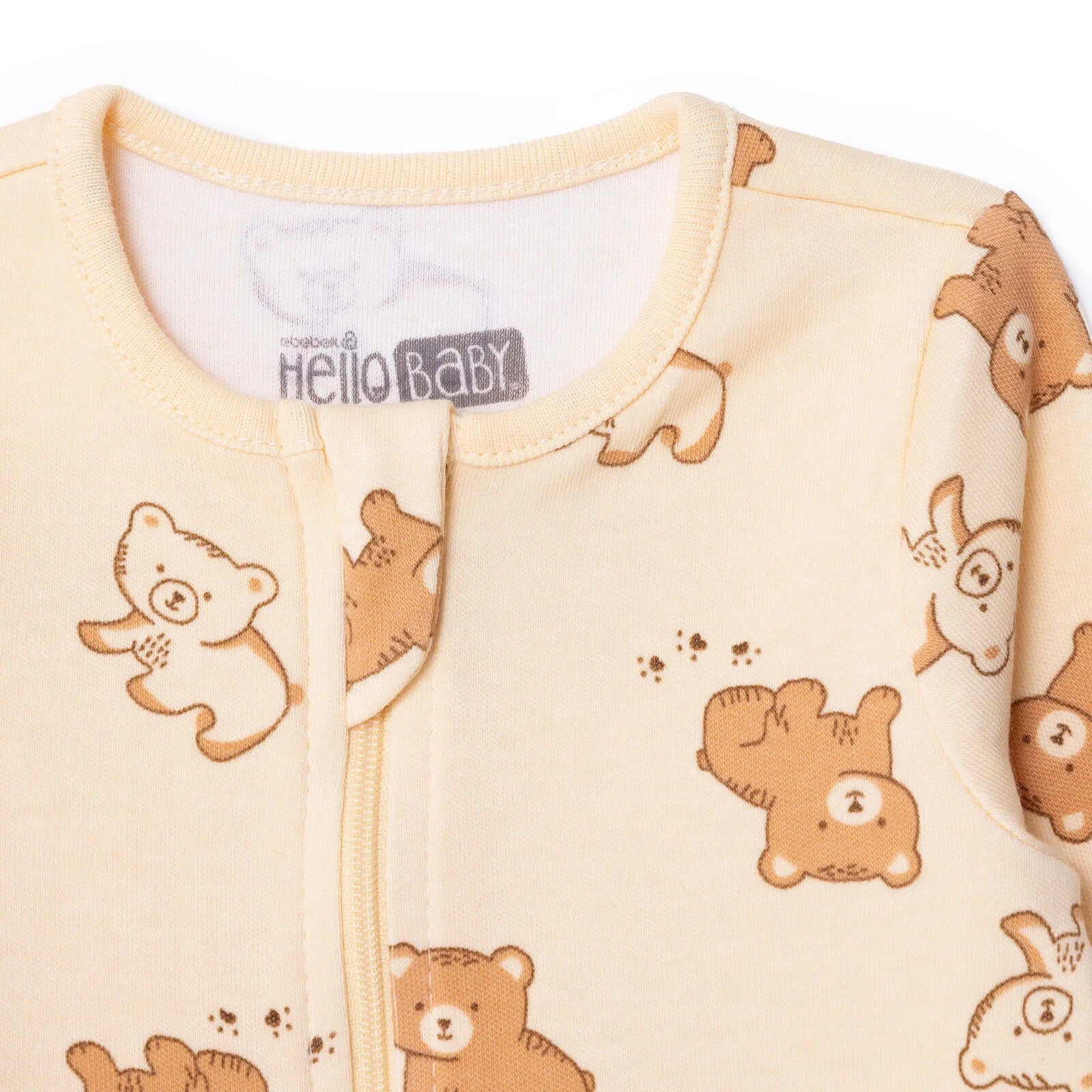 HelloBaby Newborn Footed Jumpsuit - Beige Printed ebebek