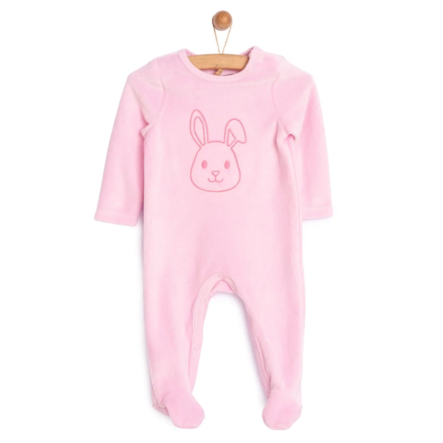 HelloBaby Newborn Baby Girl Velvet Footed Jumpsuit - Pink ebebek