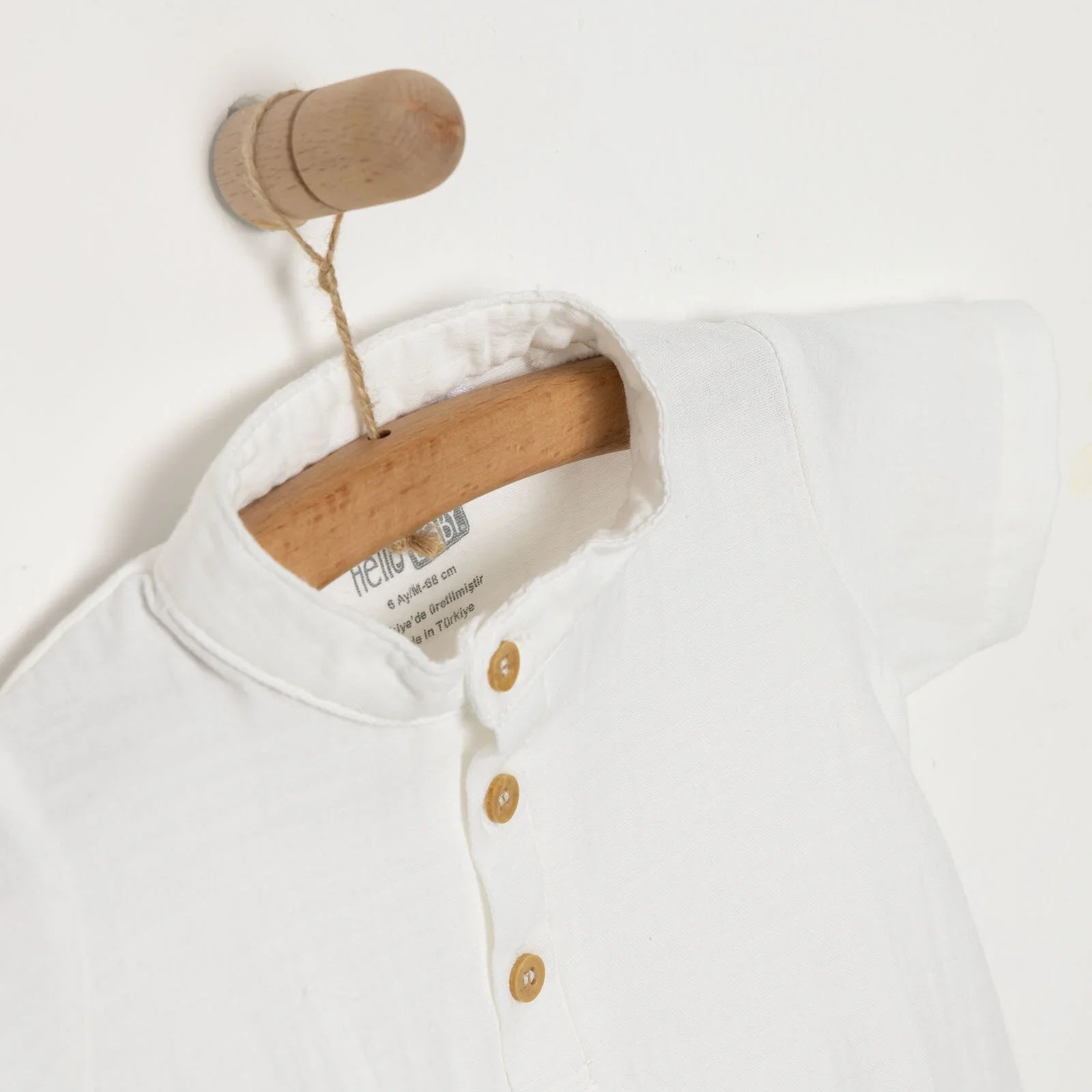 HelloBaby Baby Boy Short Sleeve Shirt Body - White ebebek