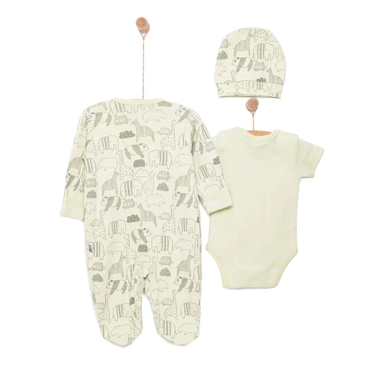 HelloBaby Boy Jumpsuit-Body-Hat - Green ebebek