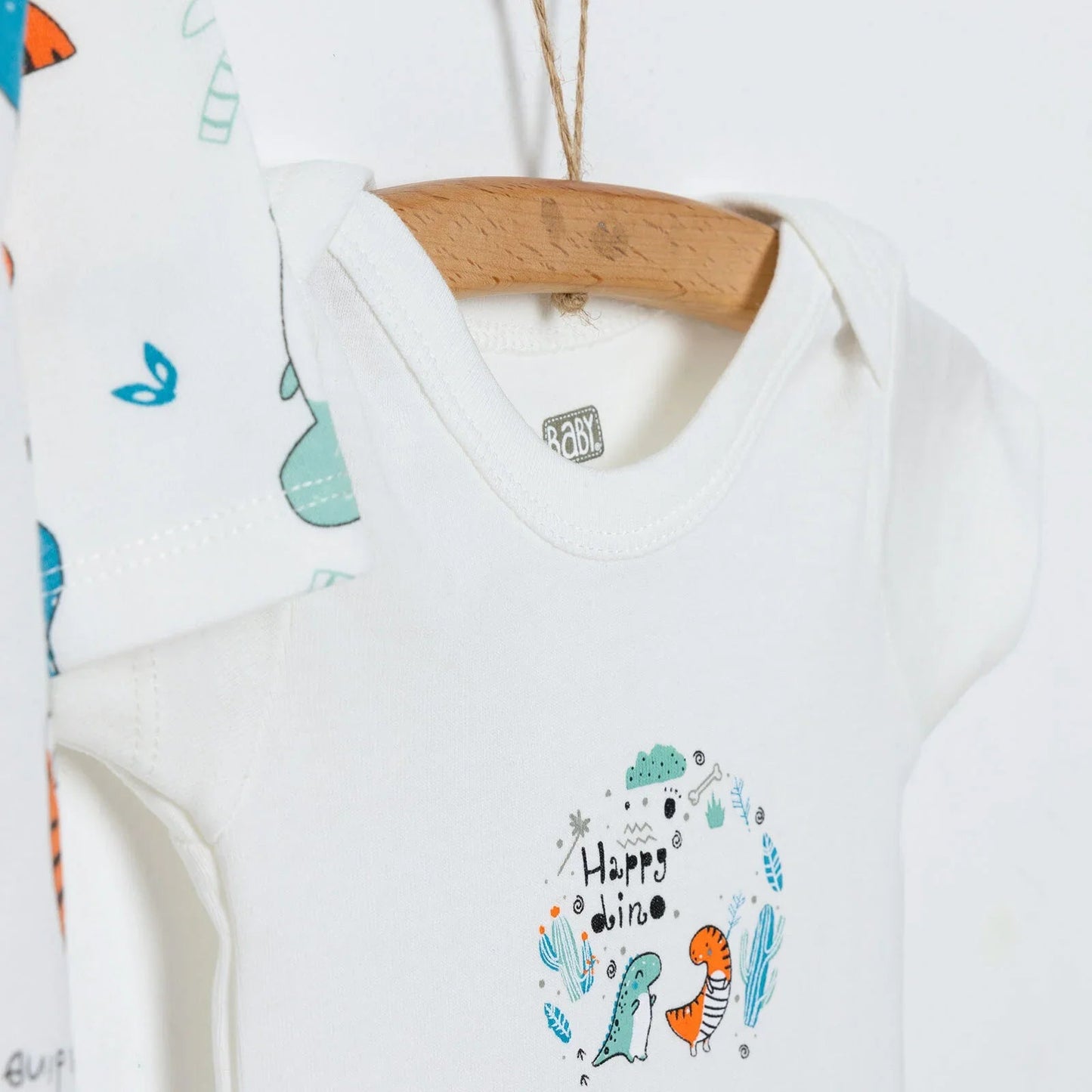 HelloBaby Baby Boy Jumpsuit-Body-Hat - Ecru ebebek