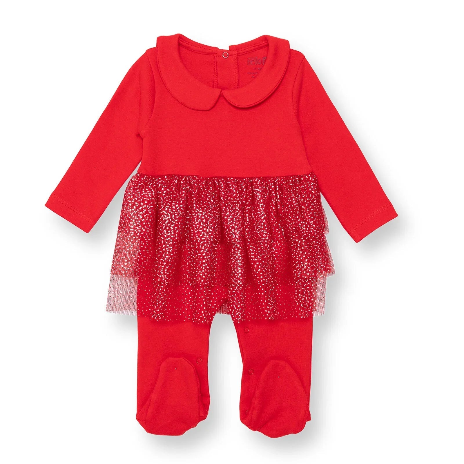 HelloBaby My First Christmas Newborn Girl Footed Jumpsuit - Red ebebek