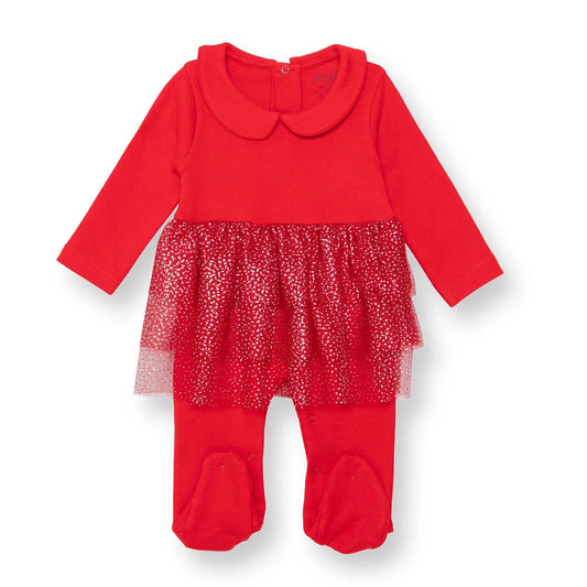 HelloBaby My First Christmas Newborn Girl Footed Jumpsuit - Red ebebek