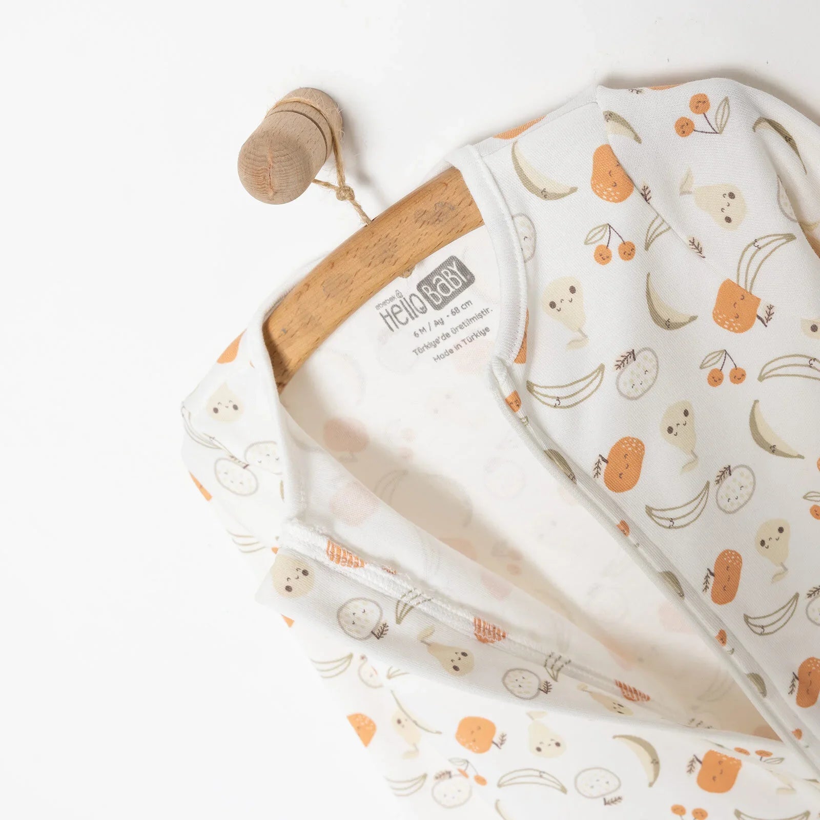 HelloBaby Newborn Girl Organic Footed Jumpsuit - Ecru ebebek