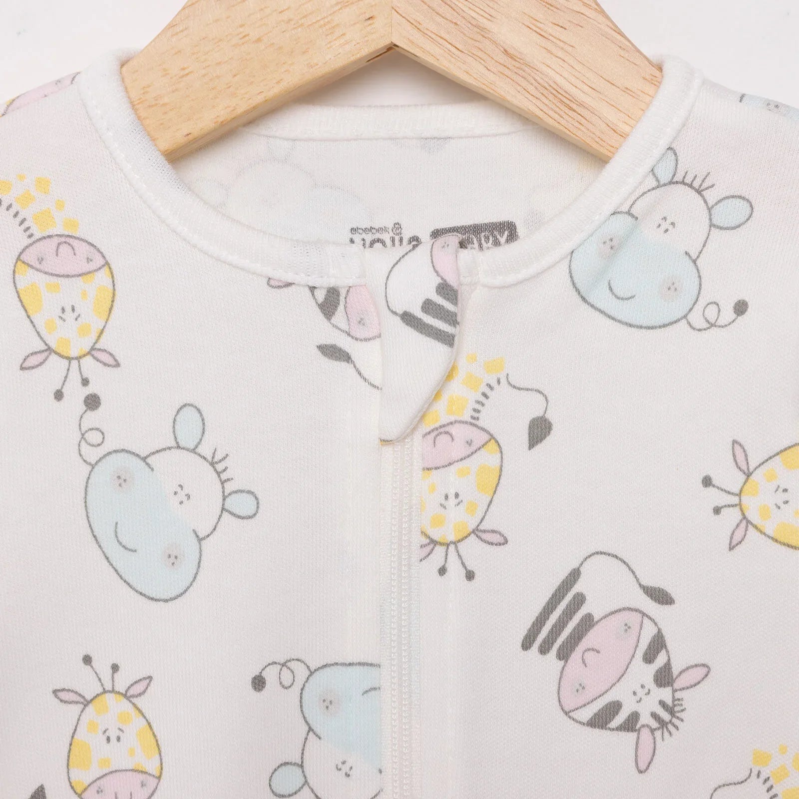 HelloBaby Newborn Girl Footed Jumpsuit - Ecru ebebek