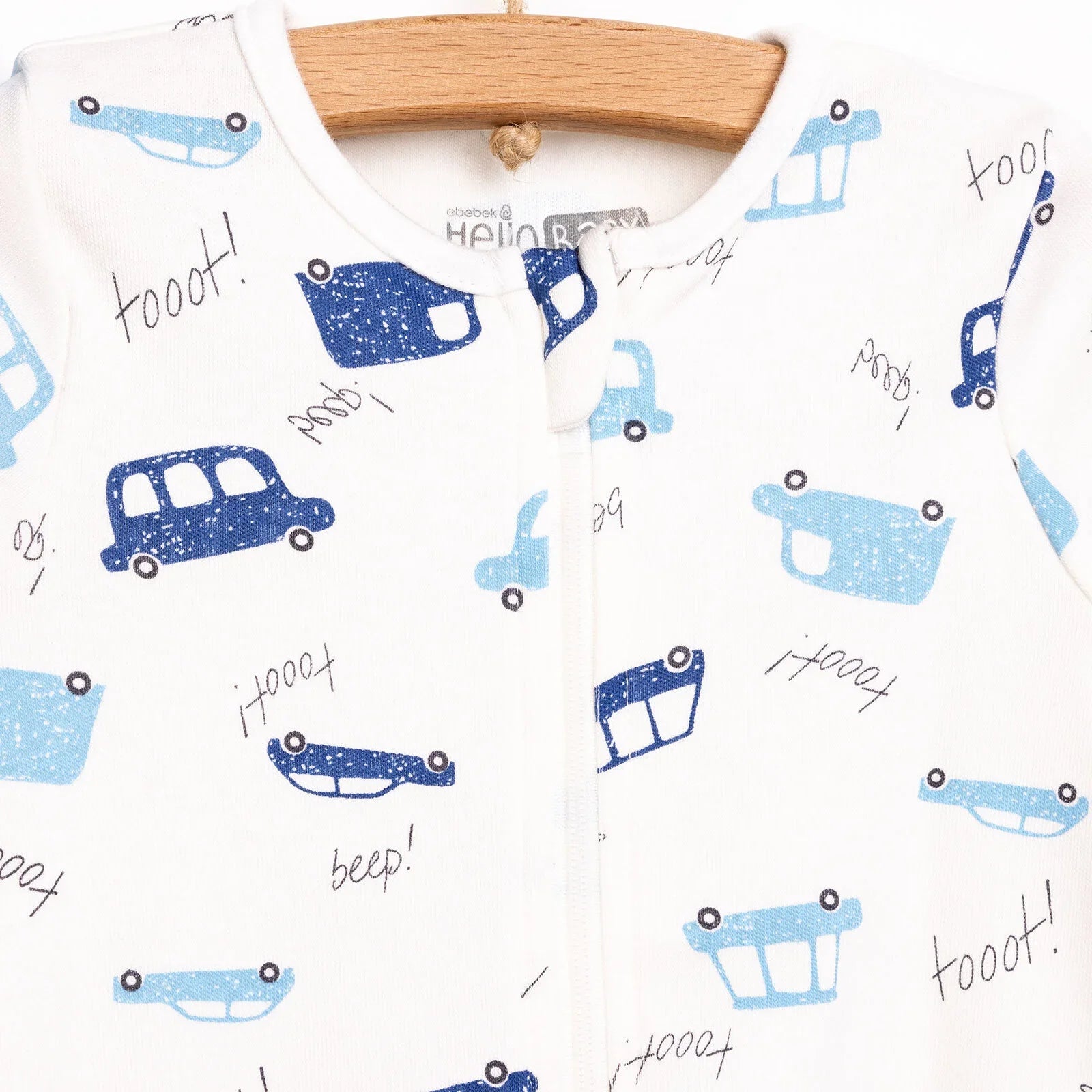 HelloBaby Newborn Boy 2 Piece Footed Jumpsuit - Blue ebebek