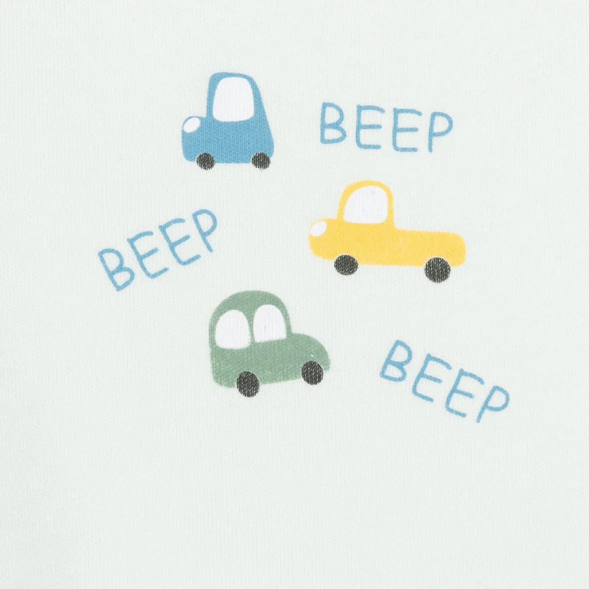 HelloBaby Boys Body-Footed Bottom-Hat Vehicles with Poppers Crew Neck Long Leg Long Sleeve - Light Blue ebebek