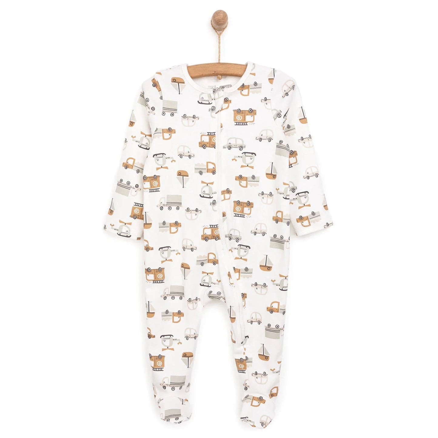 HelloBaby Newborn Footed Romper B - Ecru ebebek