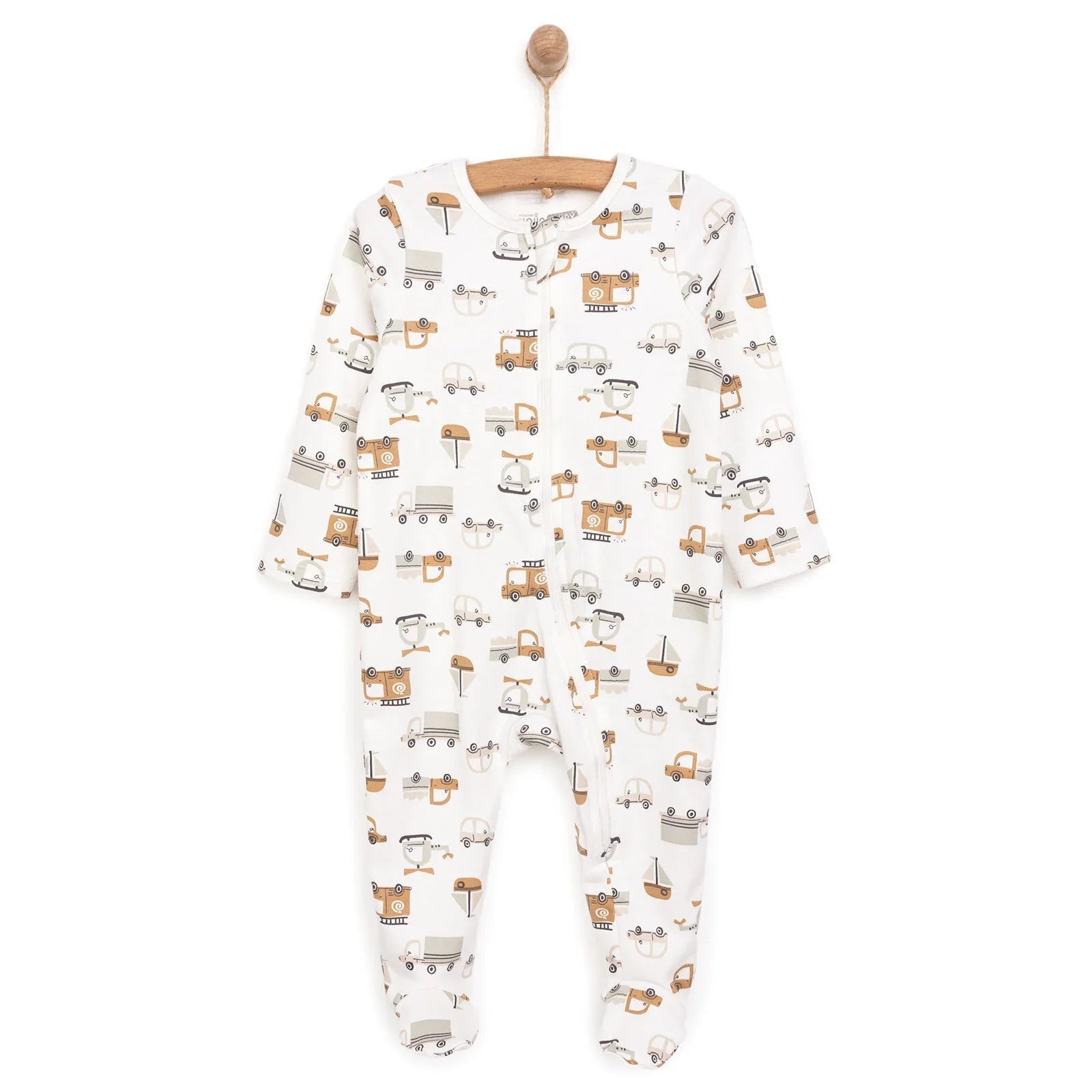 HelloBaby Newborn Footed Romper B - Ecru ebebek