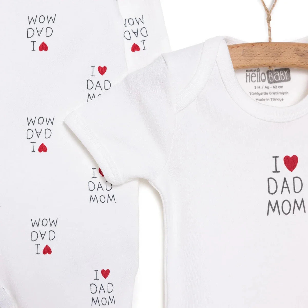 HelloBaby Newborn Baby Mom&Dad Jumpsuit - Ecru ebebek