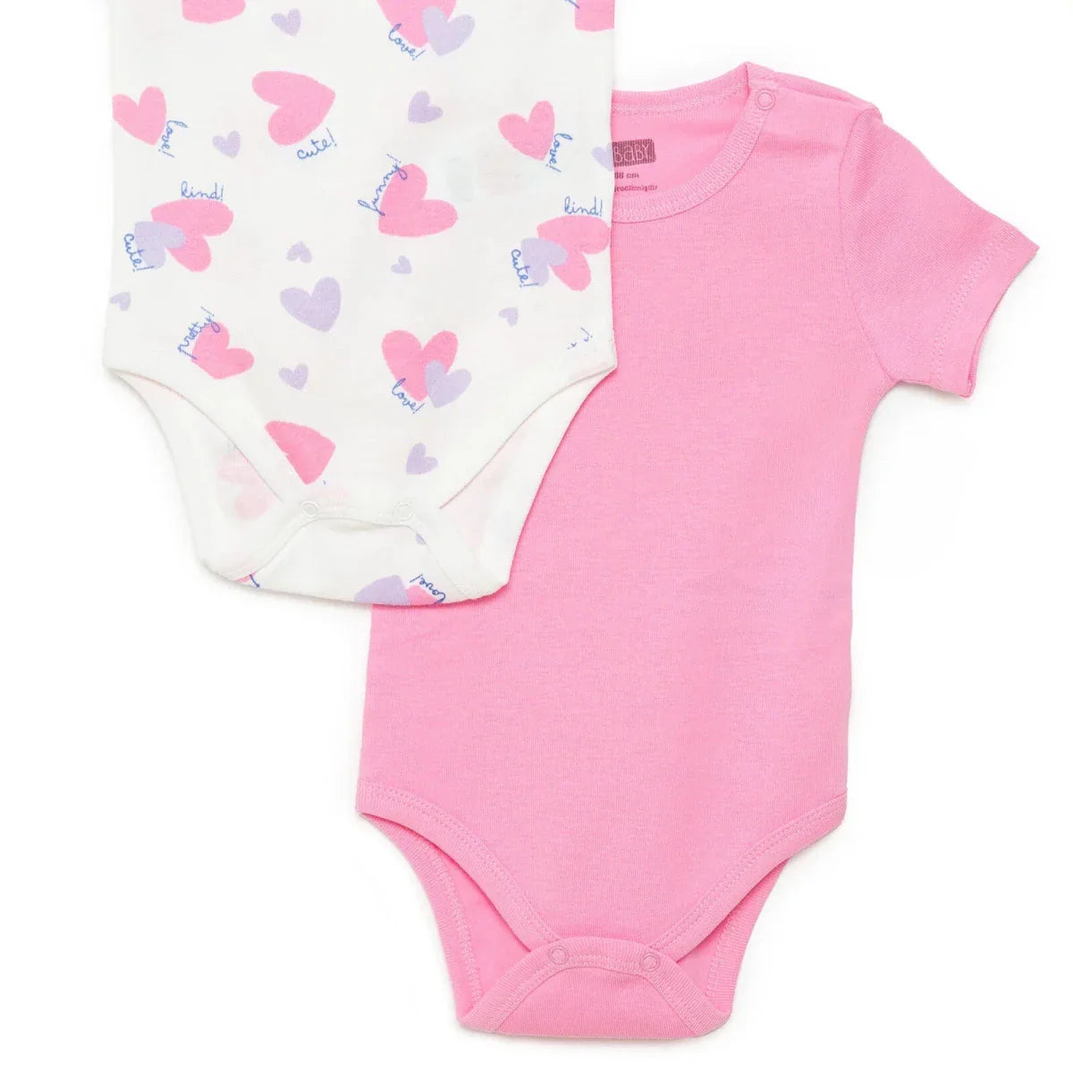 HelloBaby 2-Pack Short Sleeve Bodysuits Girls - Purple ebebek