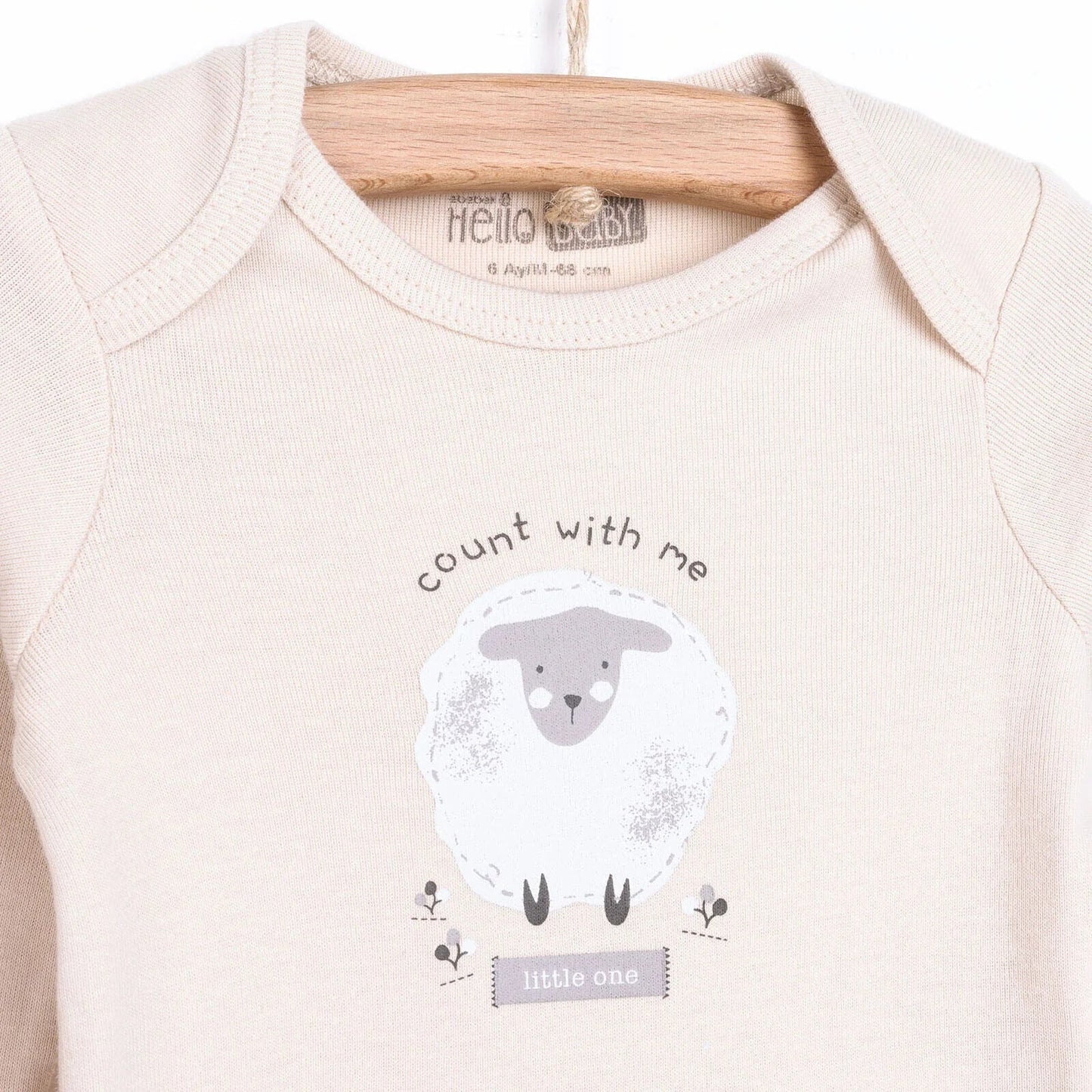 HelloBaby Baby Girl Long Sleeve Bodysuit 2 pcs - Beige ebebek