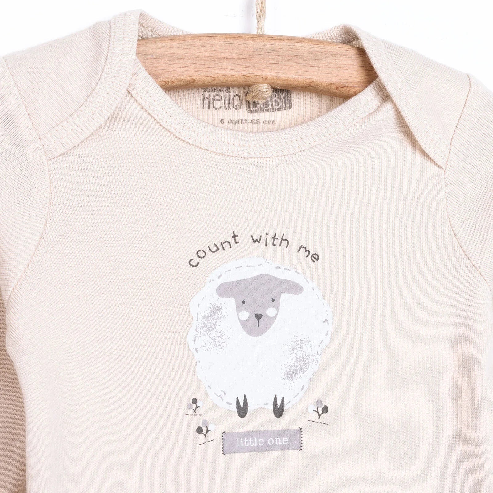 HelloBaby Baby Girl Long Sleeve Bodysuit 2 pcs - Beige ebebek