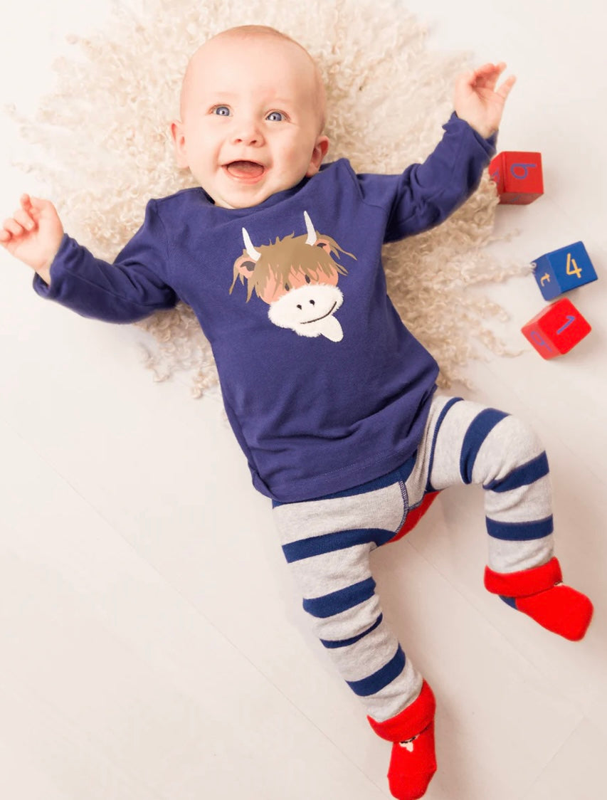 Hamish Highland Cow Top Pebble Children’s Wear