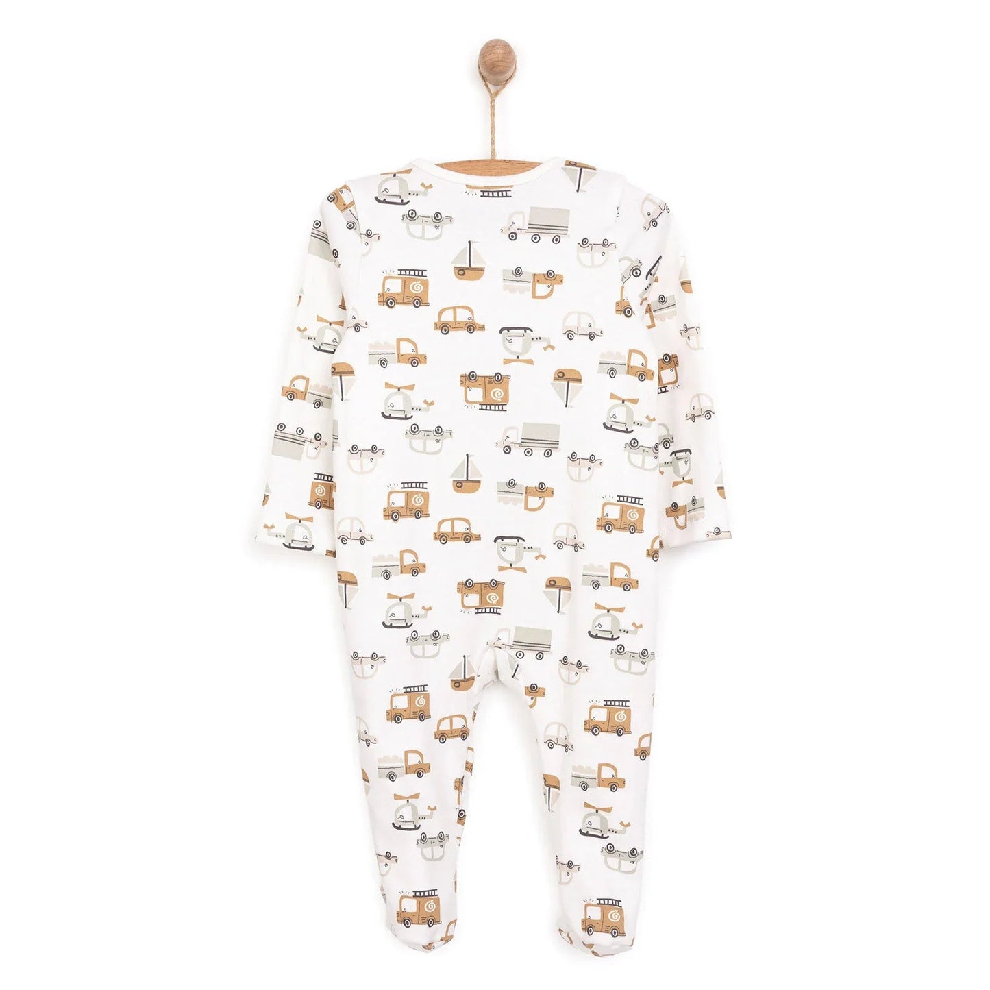 HelloBaby Newborn Footed Romper B - Ecru ebebek