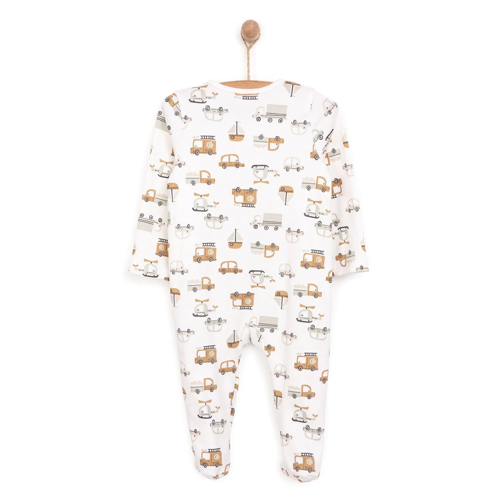 HelloBaby Newborn Footed Romper B - Ecru ebebek