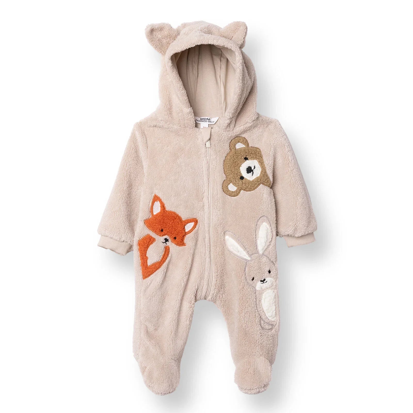 Midimod Newborn Welsoft Footed Jumpsuit - Ecru ebebek