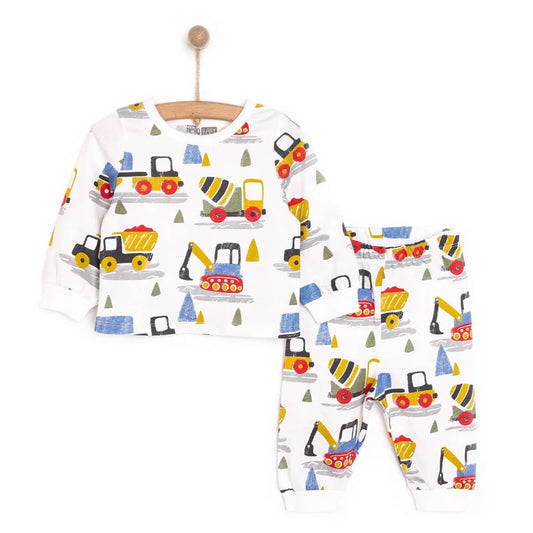 HelloBaby Baby Boy Long Sleeve Pyjamas Set - Ecru ebebek