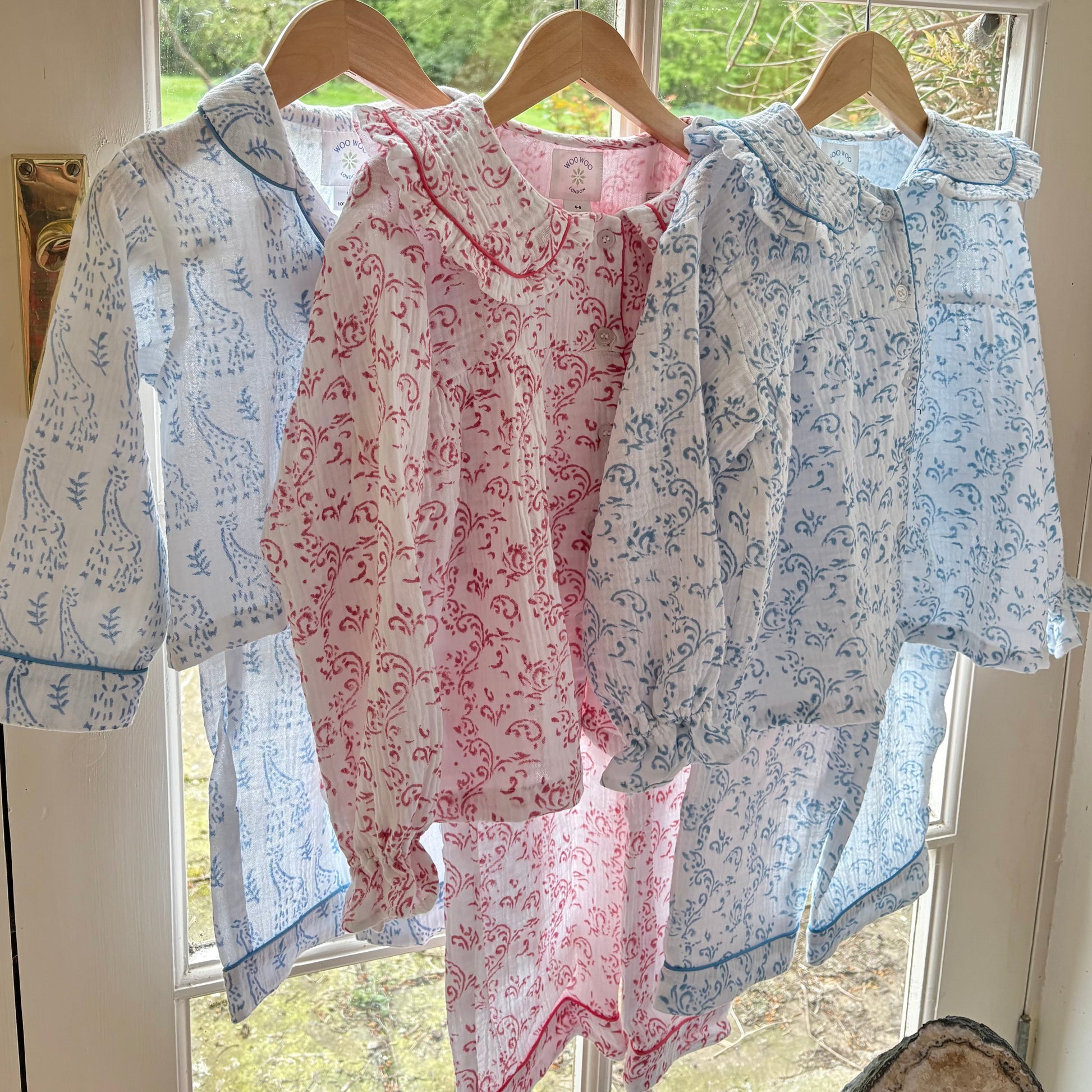 Pink Paisley Organic Muslin Pyjamas WooWoo London