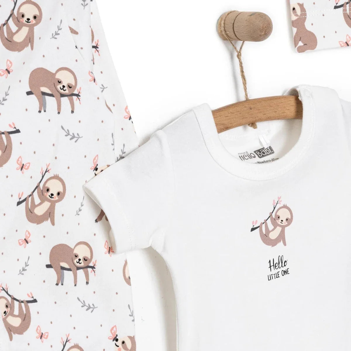 HelloBaby Girl Jumpsuit-Body-Hat - Ecru ebebek