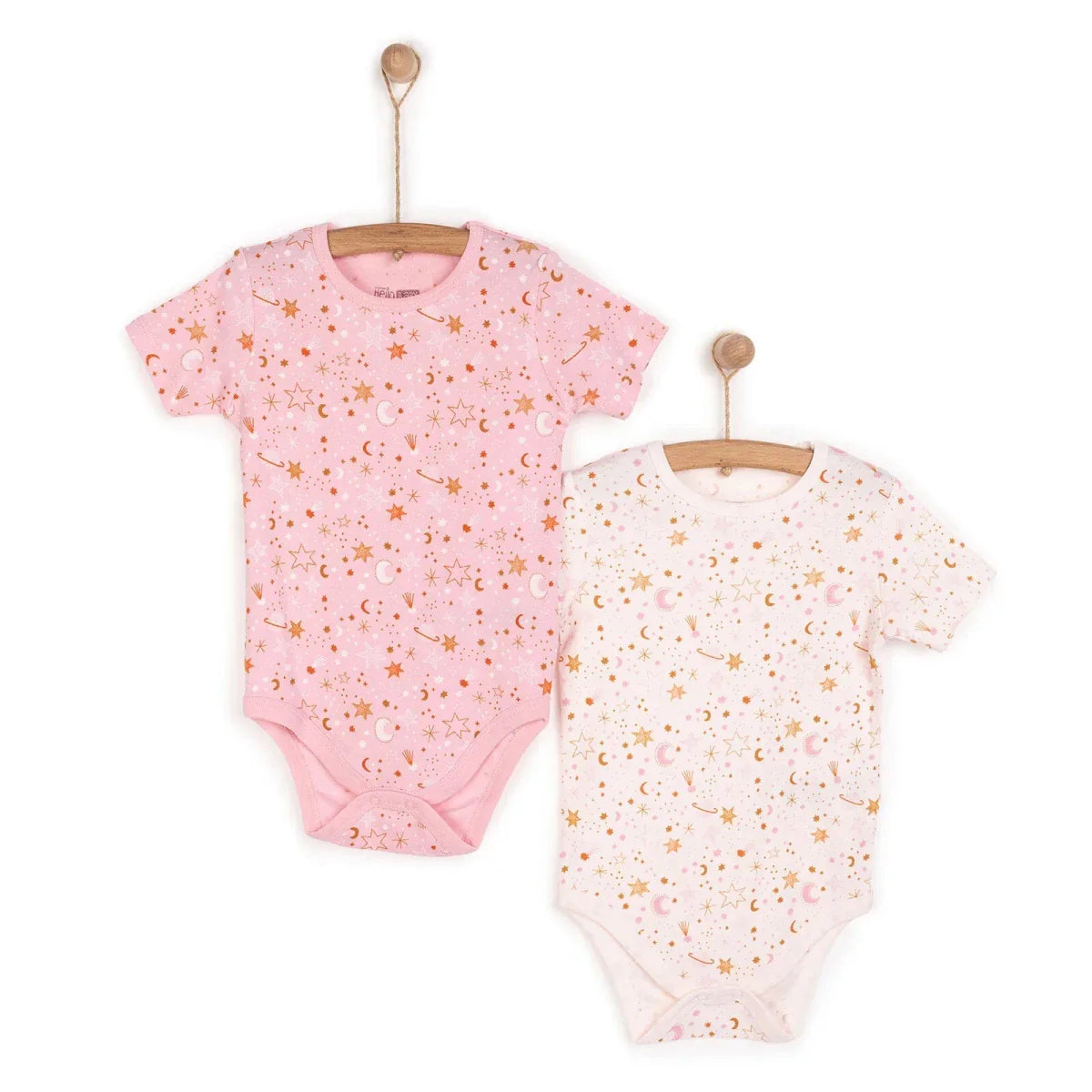 HelloBaby 2-Pack Short Sleeve Bodysuits Girls - Pink ebebek