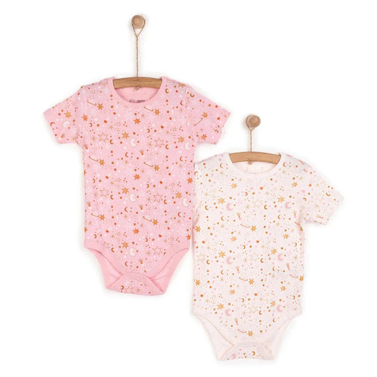 HelloBaby 2-Pack Short Sleeve Bodysuits Girls - Pink ebebek