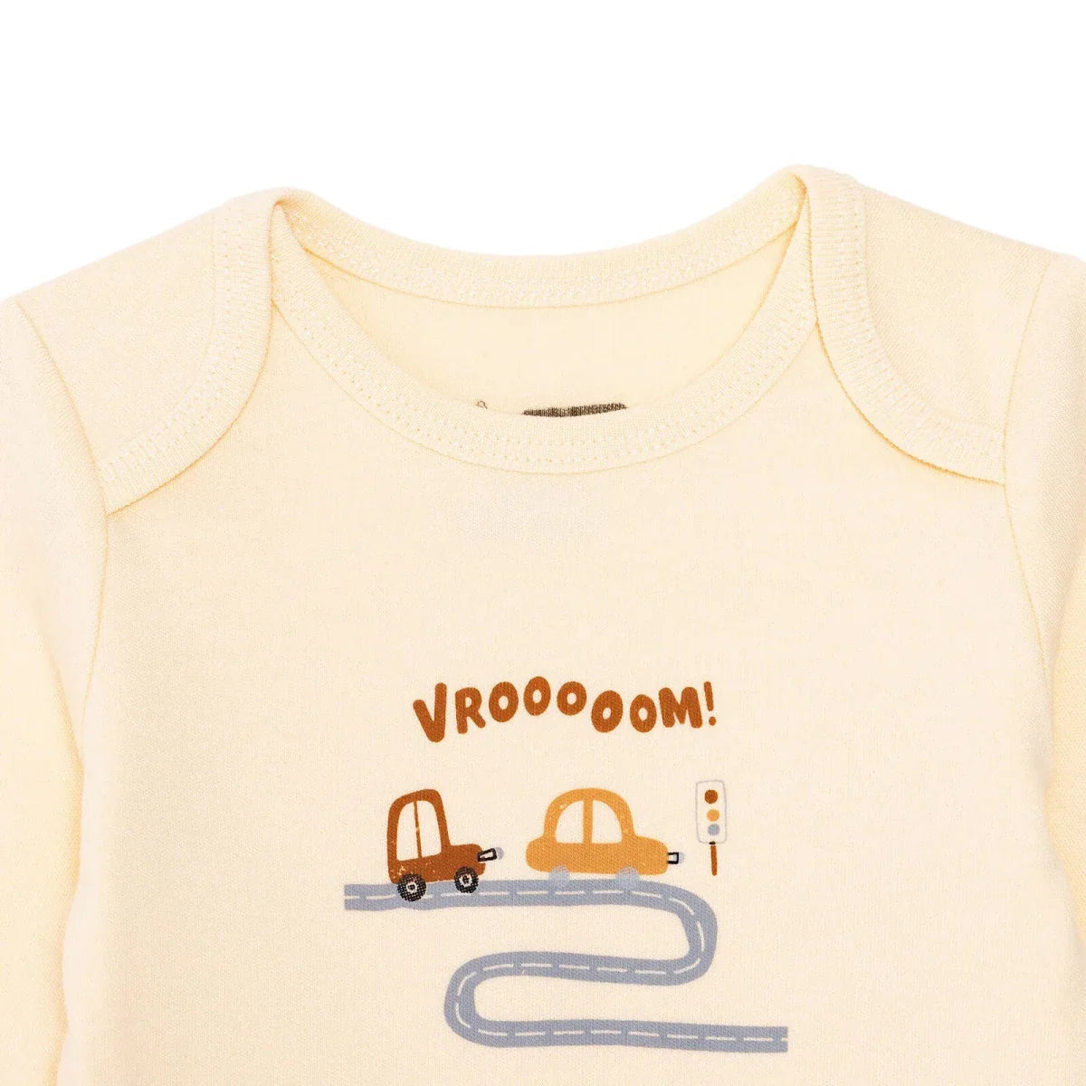 HelloBaby Boys Body-Footed Bottom-Hat Vehicles - Ecru ebebek