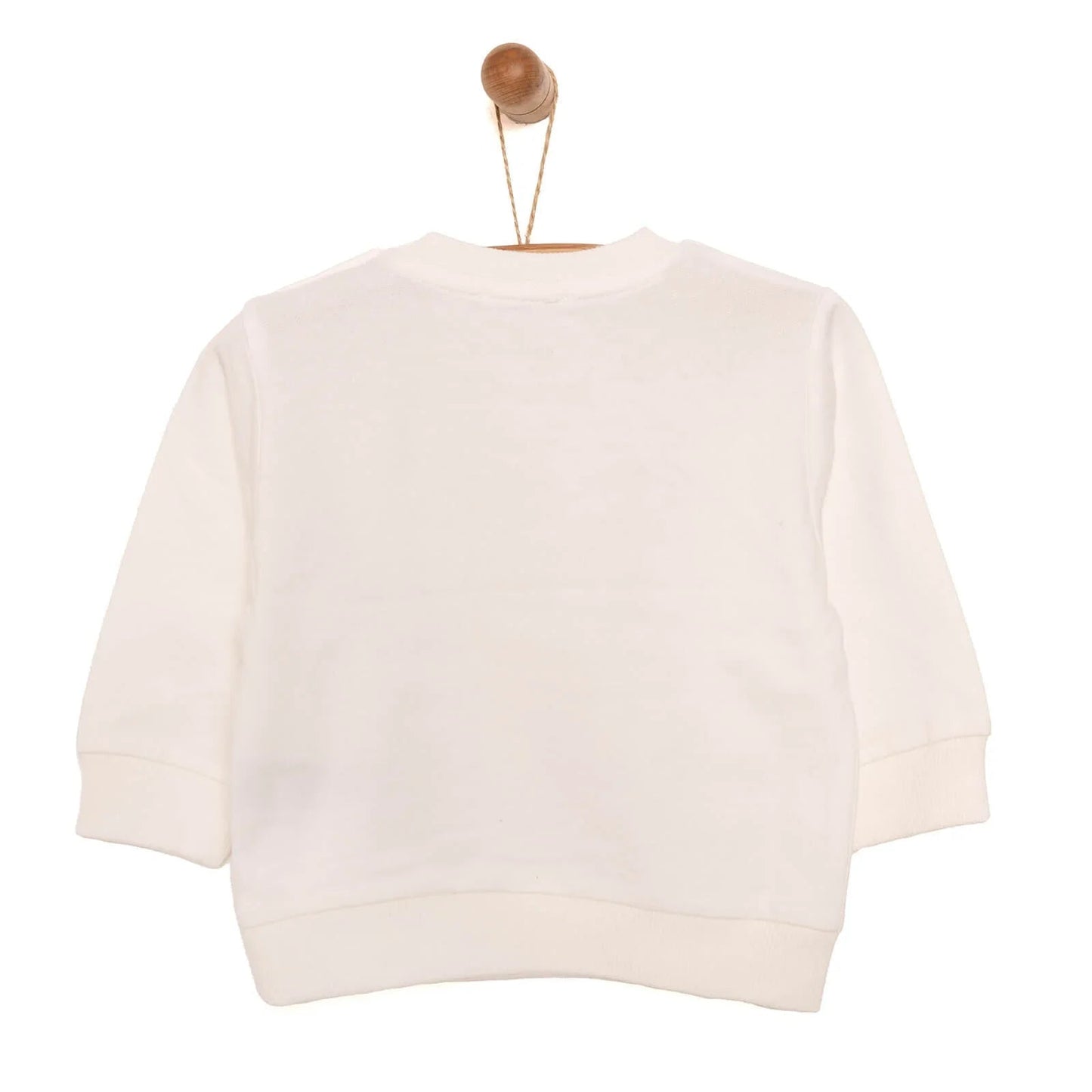 HelloBaby Baby Boy Basic Giraffe Printed Sweatshirt - Ecru ebebek