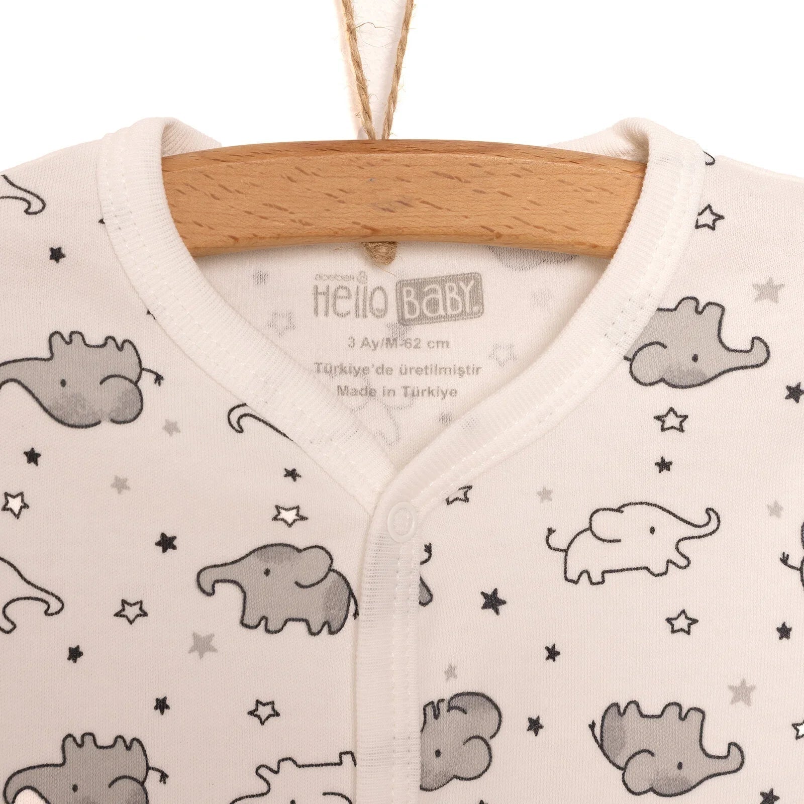 HelloBaby Newborn Unisex Baby Footed Jumpsuit - Body -Hat - Ecru ebebek
