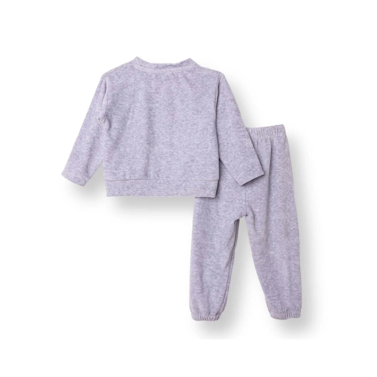 HelloBaby Boys Velvet Pyjama Set Animal with Poppers Christmas Crew Neck Long Leg Long Sleeve - Grey ebebek