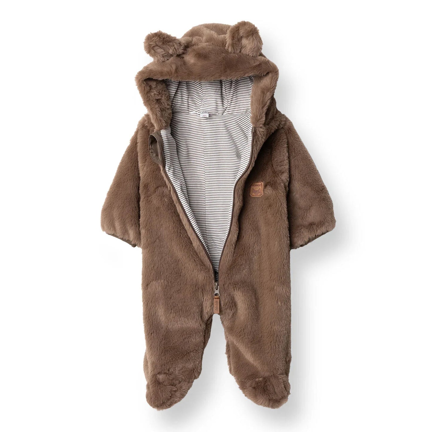 Midimod Newborn Welsoft Footed Jumpsuit - Brown ebebek