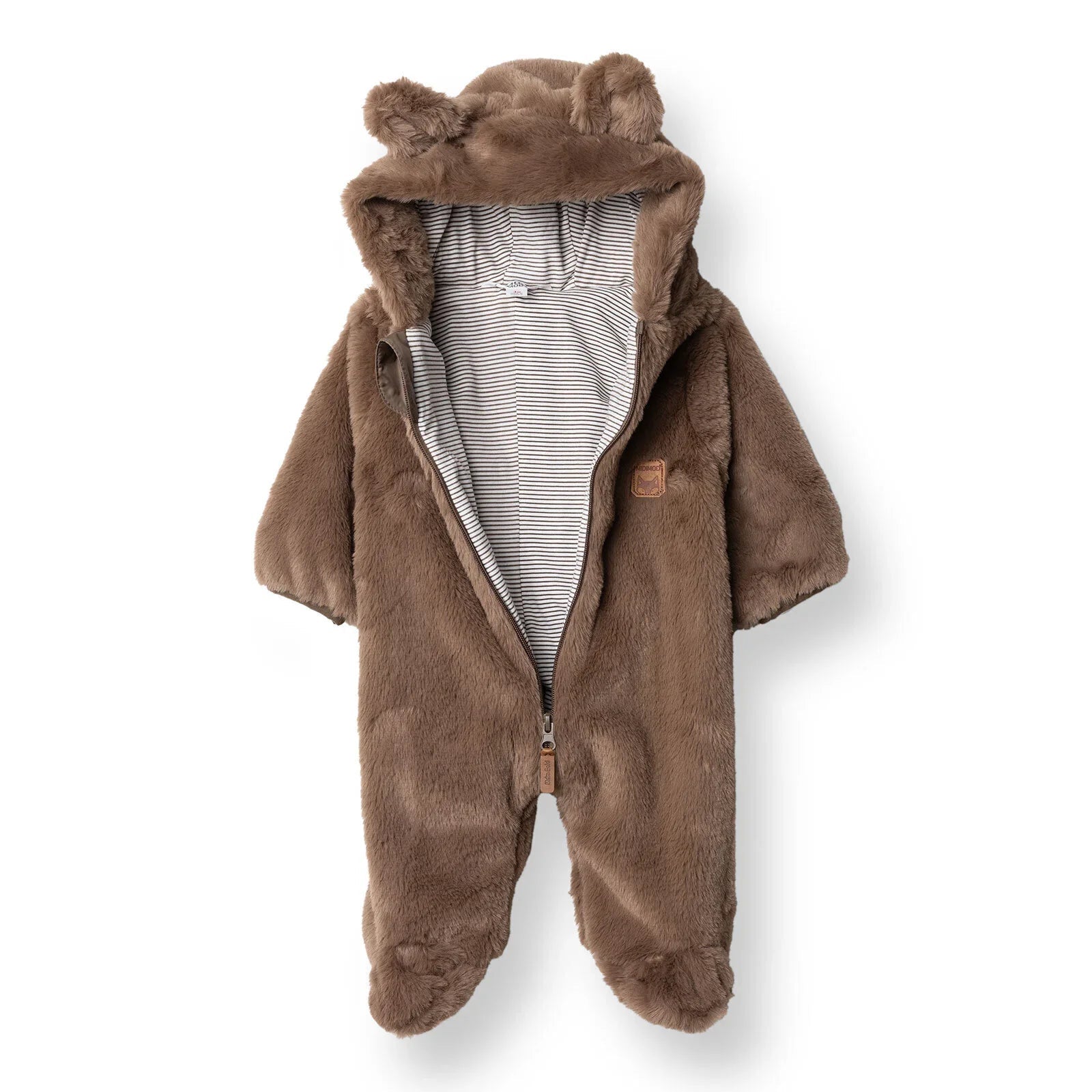 Midimod Newborn Welsoft Footed Jumpsuit - Brown ebebek