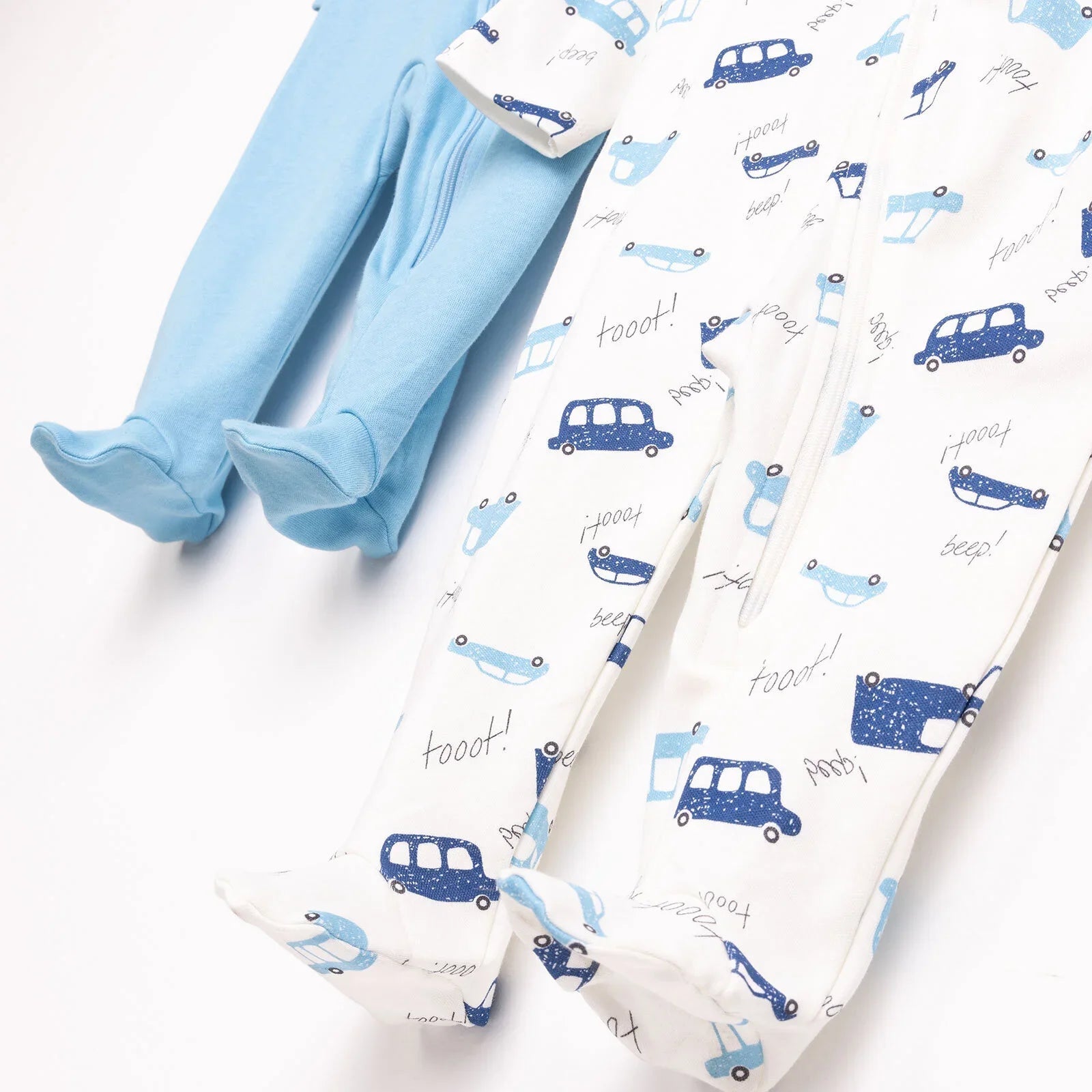 HelloBaby Newborn Boy 2 Piece Footed Jumpsuit - Blue ebebek