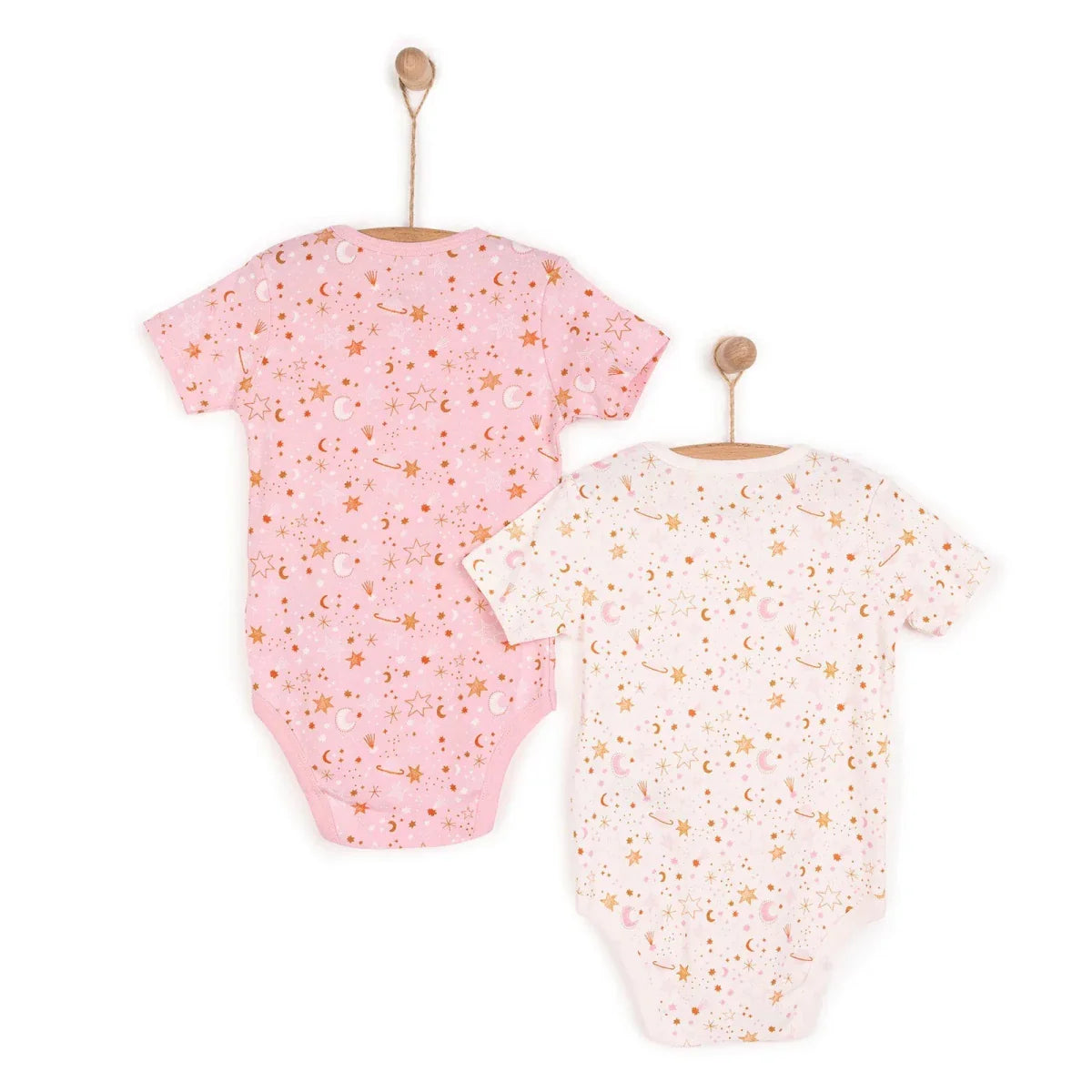 HelloBaby 2-Pack Short Sleeve Bodysuits Girls - Pink ebebek