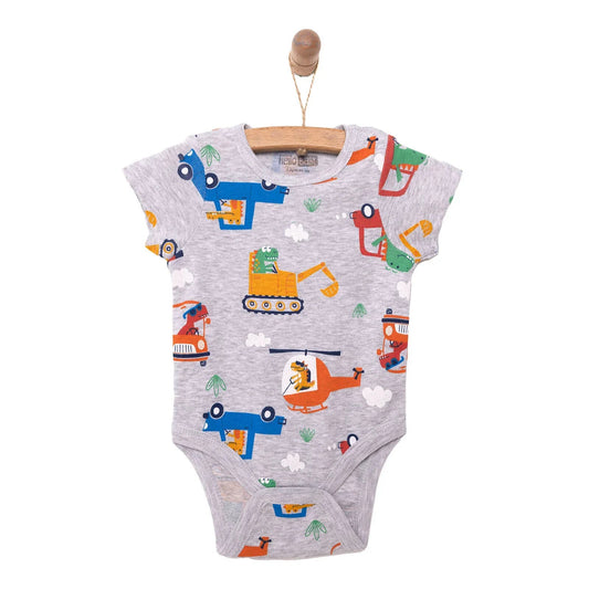HelloBaby Baby Boy Short Sleeve Body - Grey Melange ebebek