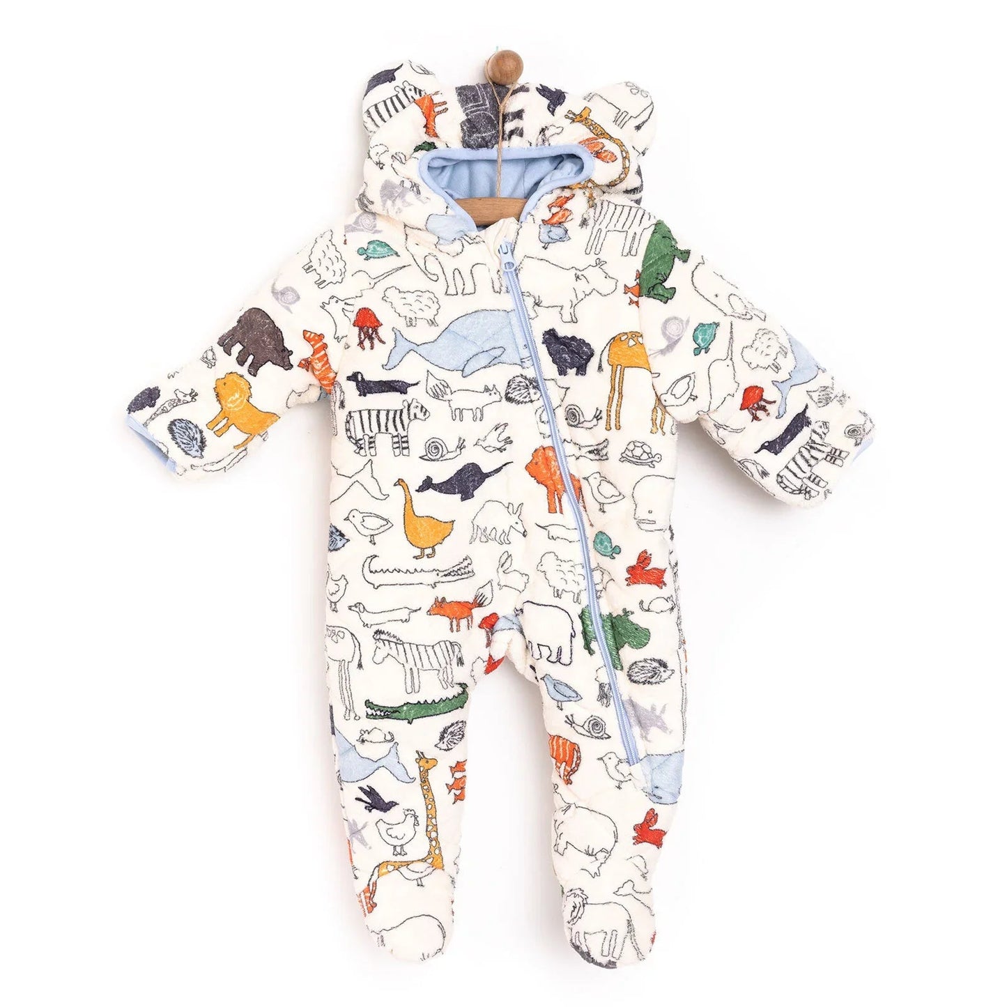 MidiMod Newborn Baby Boy Hooded-Footed Jumpsuit ebebek
