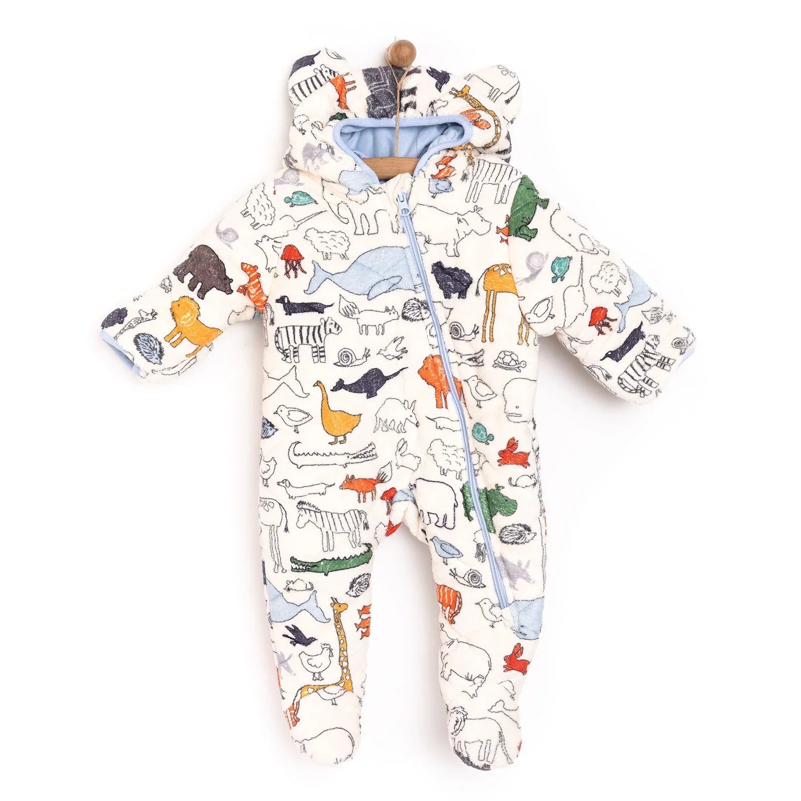 MidiMod Newborn Baby Boy Hooded-Footed Jumpsuit ebebek