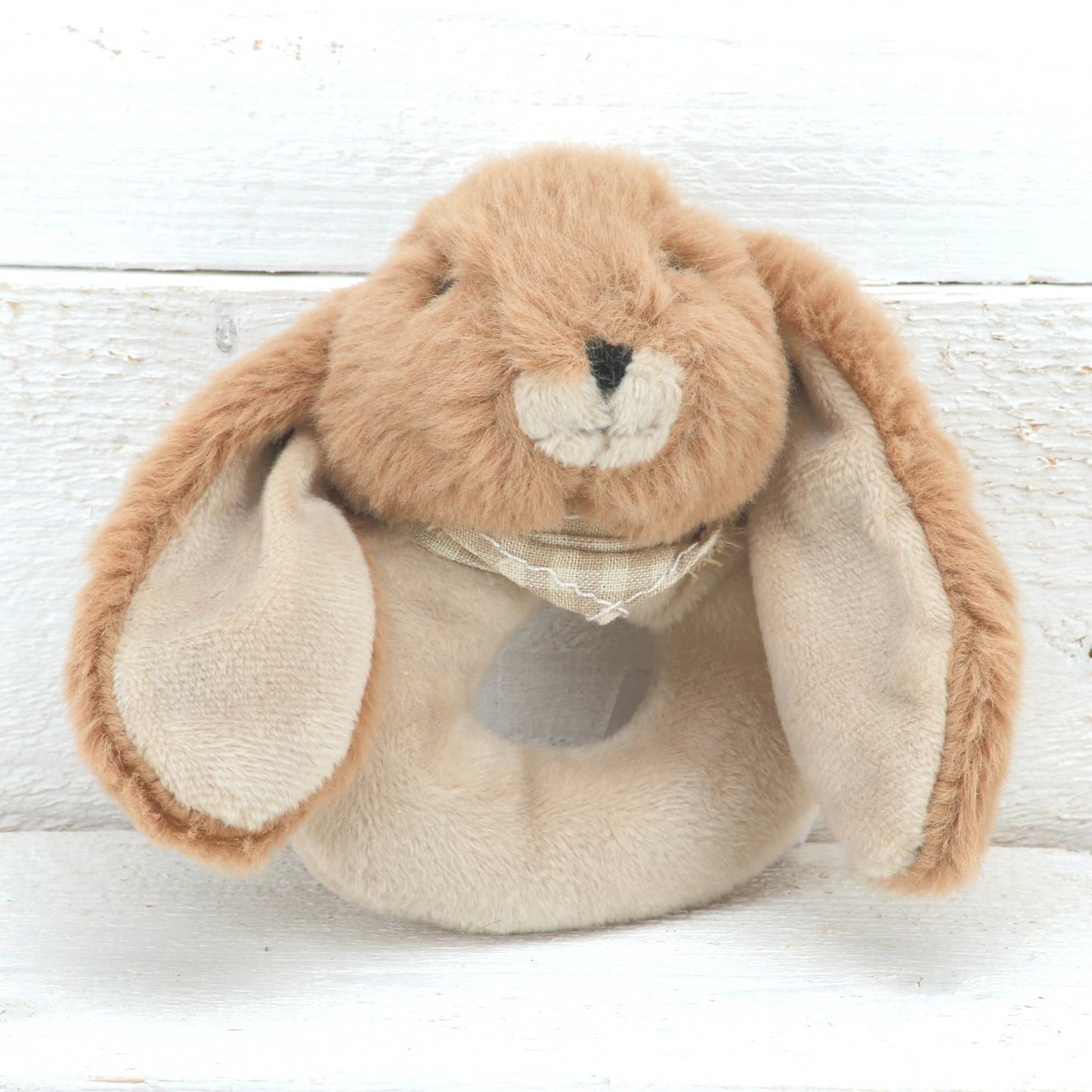 Bunny Baby Rattle Soft Toy Brown Premium Plush Jomanda Soft Toys & Accessories - UK Based