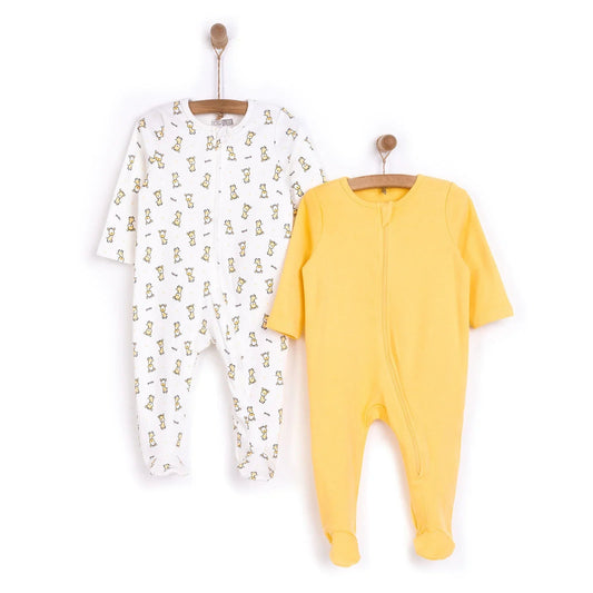 HelloBaby Newborn Boy Footed Jumpsuit - Yellow ebebek