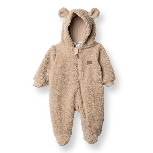 Midimod Newborn Welsoft Footed Jumpsuit - Light Brown ebebek