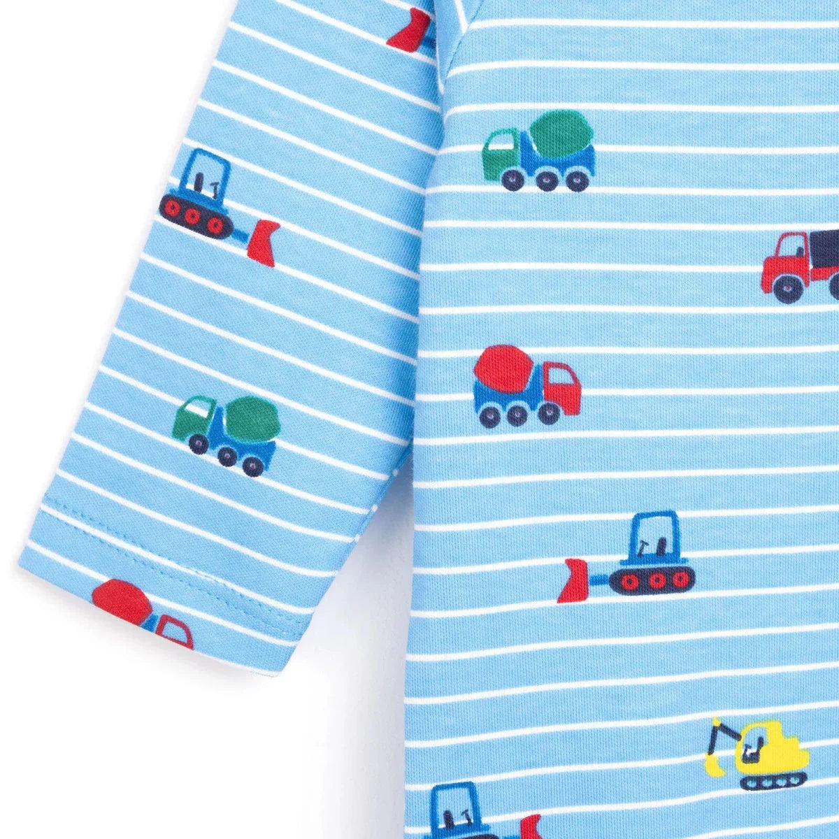 HelloBaby Boys Footed Romper Vehicles Zip-up Crew Neck Long Leg Long Sleeve - Blue ebebek