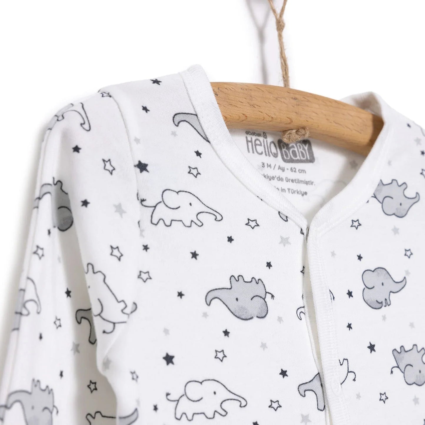 HelloBaby Newborn Baby Cute Elephant Jumpsuit - Ecru ebebek