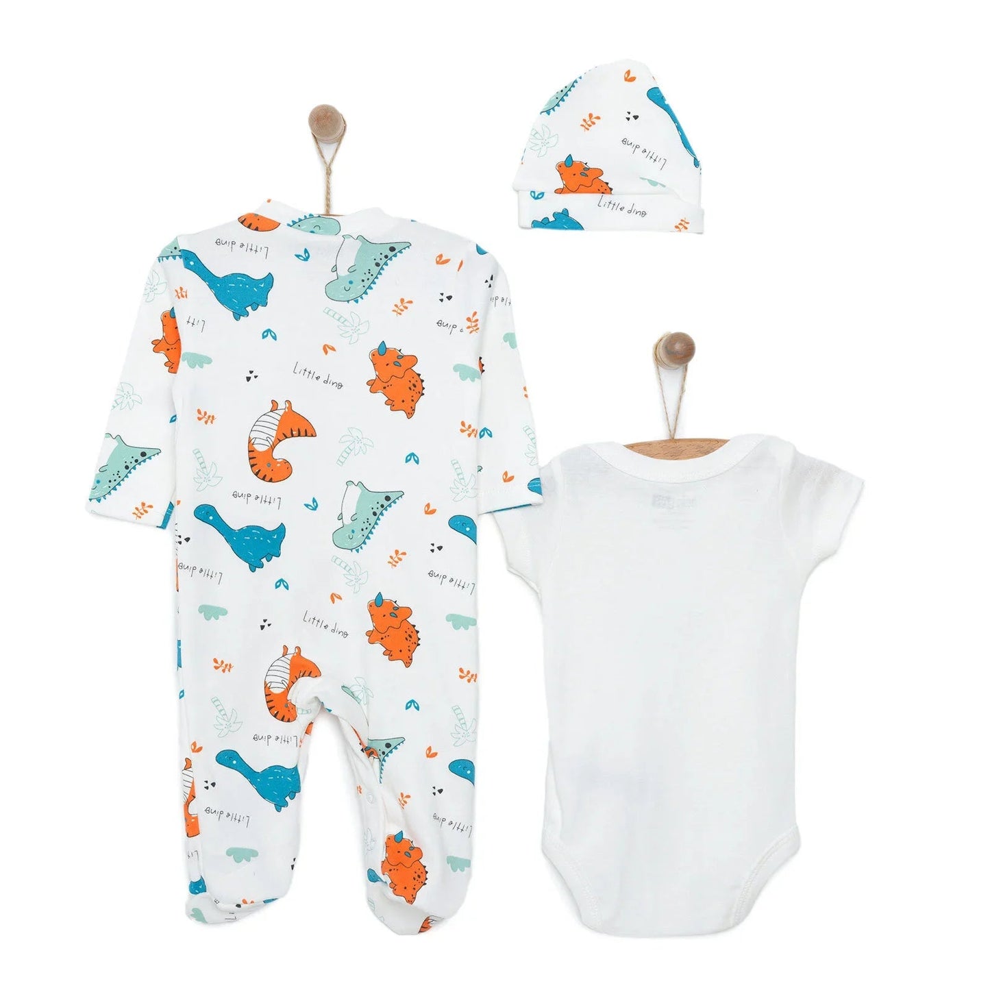 HelloBaby Baby Boy Jumpsuit-Body-Hat - Ecru ebebek