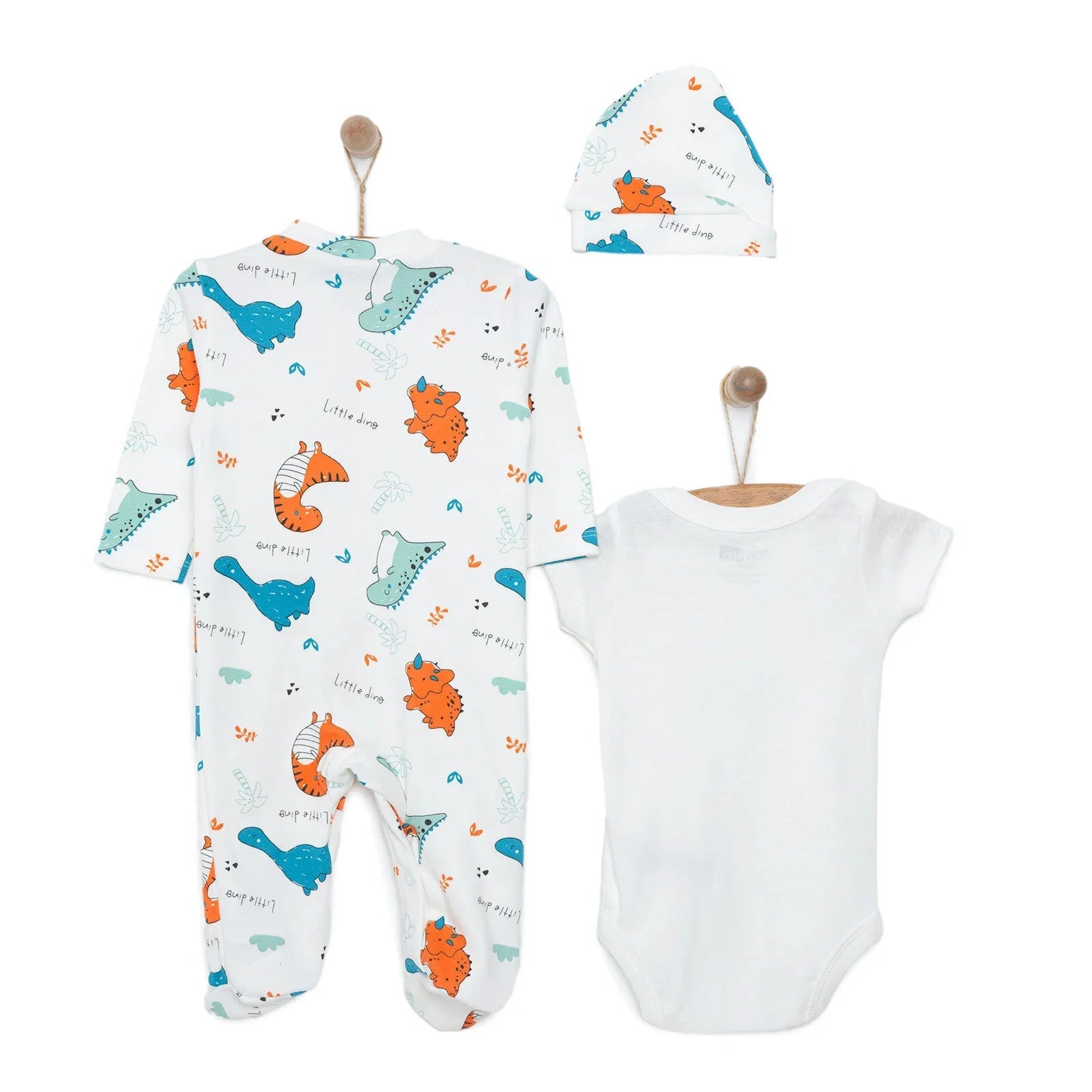 HelloBaby Baby Boy Jumpsuit-Body-Hat - Ecru ebebek